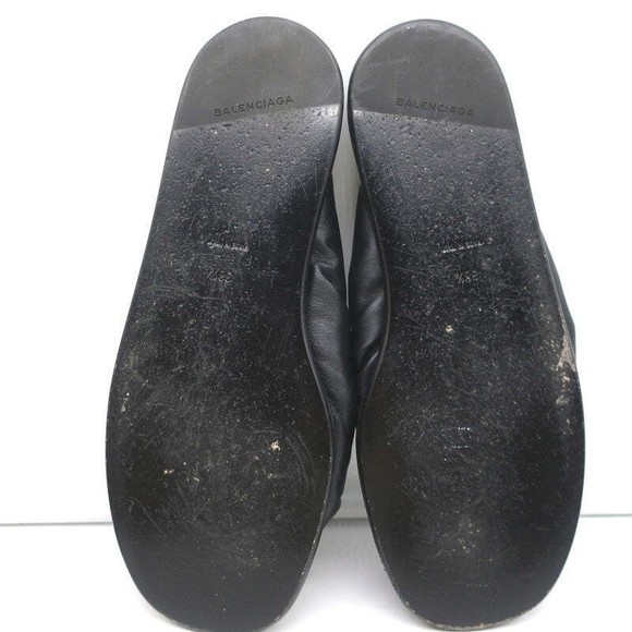 Balenciaga Puffy Knot Slide Sandals Black Leather Size 38.5 - Picture 9 of 10